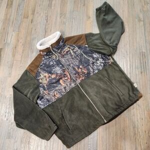 TAG SAFARI Outdoor Clothing Fleece Full Zip Green RealTree Camo Jacket Mens 2XL‎